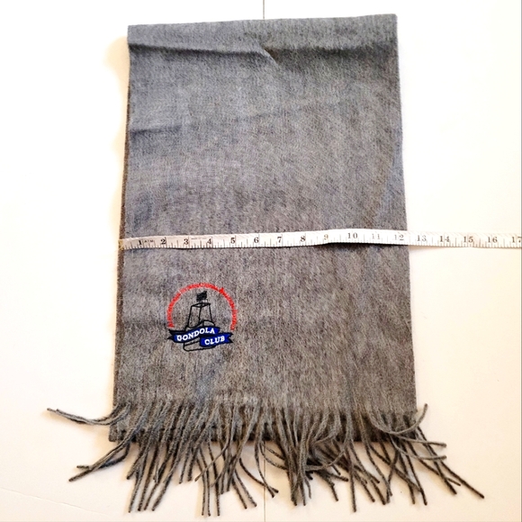 Grey Cashmere Gondola Club long Scarf - Picture 3 of 7